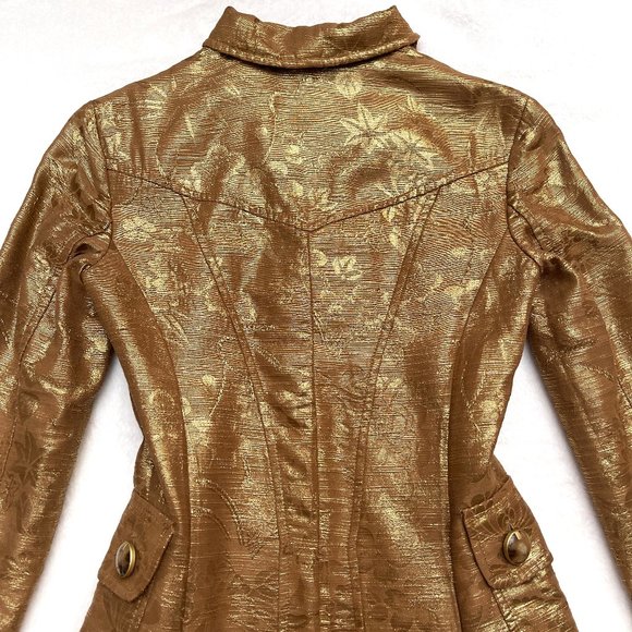Auc Dolce Gabbana Gold Brocade Floral Coat IT 38 - Picture 10 of 16